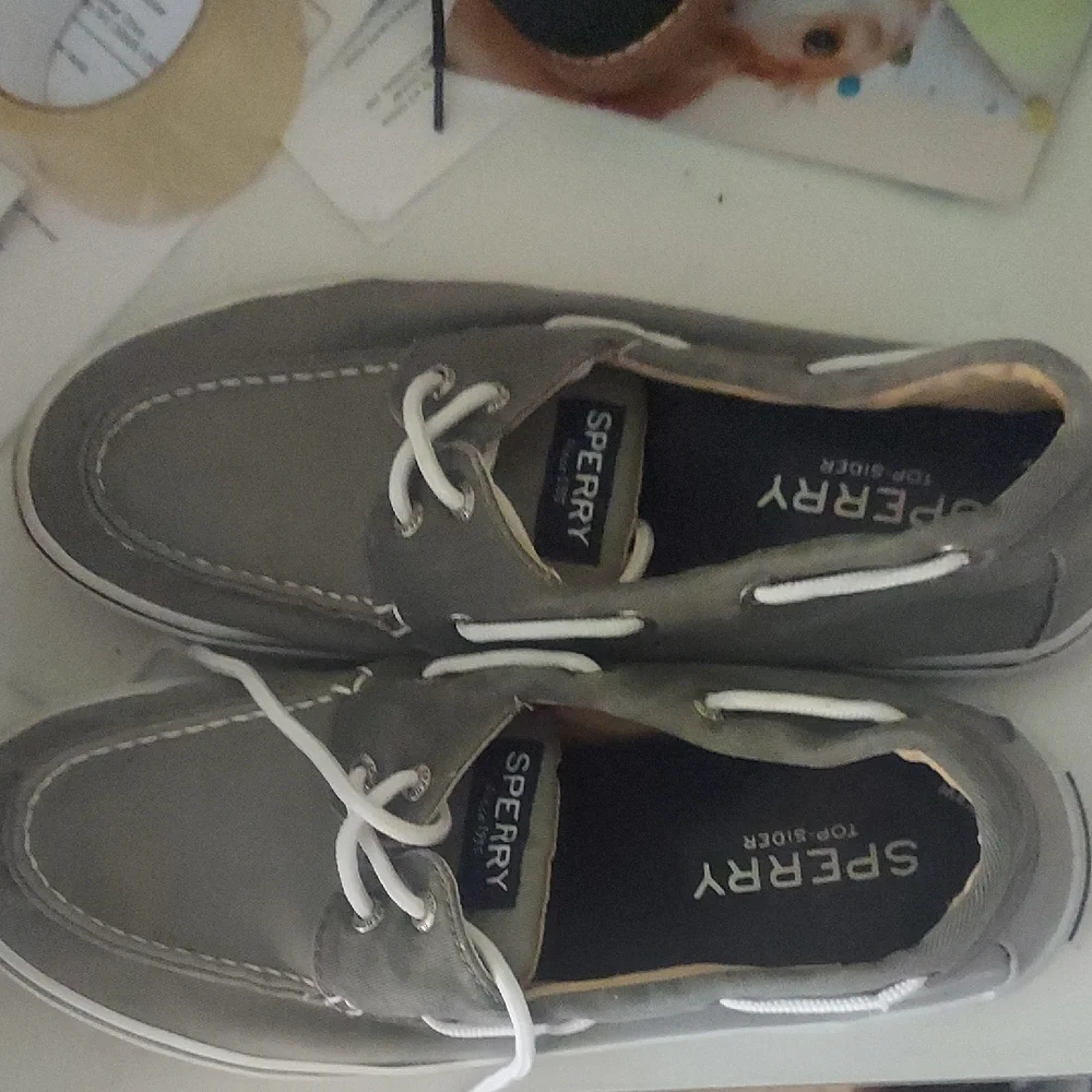 Sperry Men's Charcoal Boat Shoes, Size 10